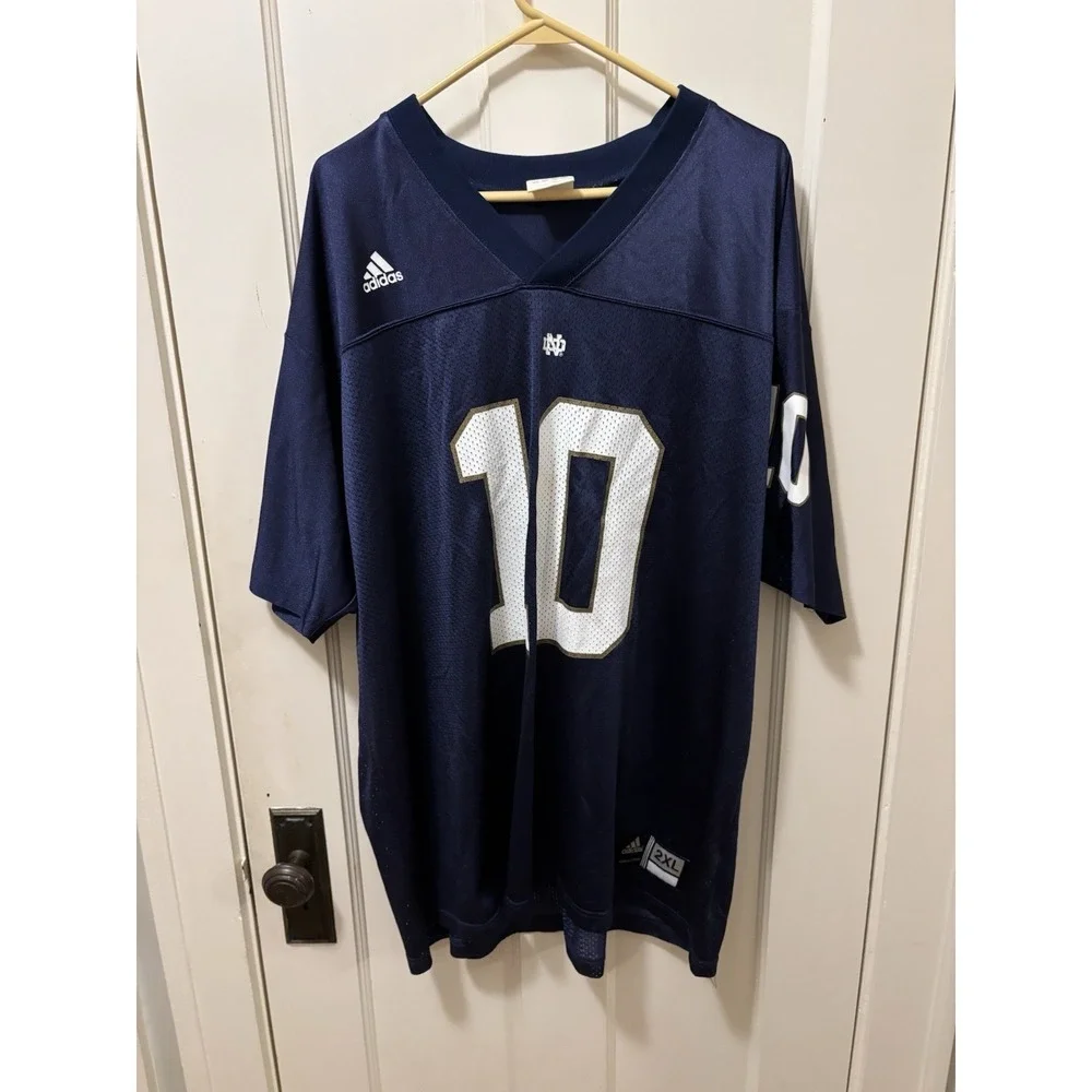 Notre Dame Fighting Irish Adidas Men's XXL College Blue Football Jersey #10
